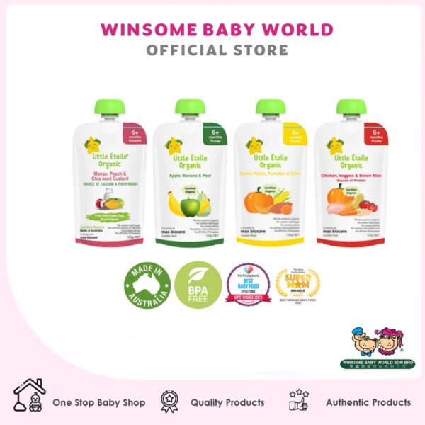 Little Etoile Organic Baby Puree Food Pouch (6+ Months Puree)